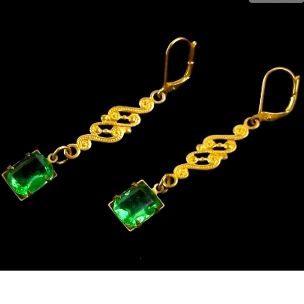 Vintage 1940s Rhinestone Drop Earrings‎